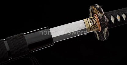 Twisted Pattern Damascus Folded Steel Katana Japanese Samurai Sword Full Tang