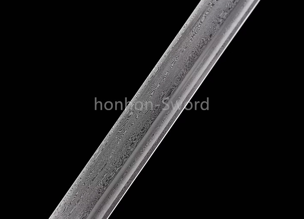 Épée de samouraï japonaise en acier plié noir, katana, lame tranchante faite à la main, noire 