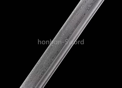 Épée de samouraï japonaise en acier plié noir, katana, lame tranchante faite à la main, noire 