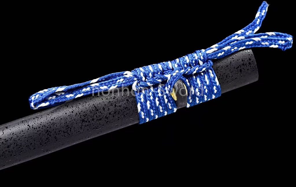 Épée de samouraï japonaise en acier plié noir, katana, lame tranchante faite à la main, noire 