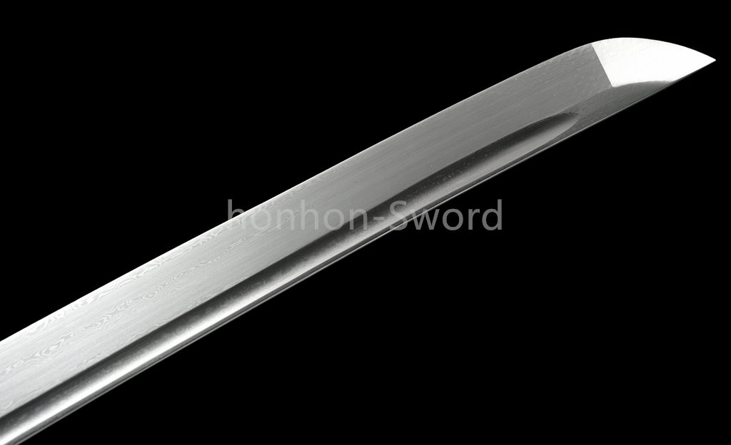 Épée de samouraï japonaise en acier plié noir, katana, lame tranchante faite à la main, noire 