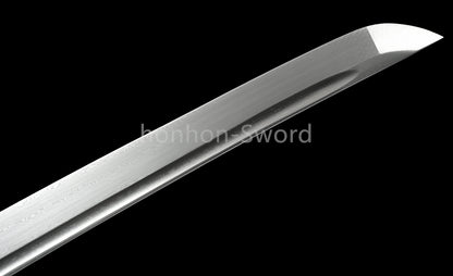 Épée de samouraï japonaise en acier plié noir, katana, lame tranchante faite à la main, noire 