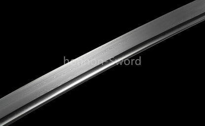 Épée de samouraï japonaise en acier plié noir, katana, lame tranchante faite à la main, noire 