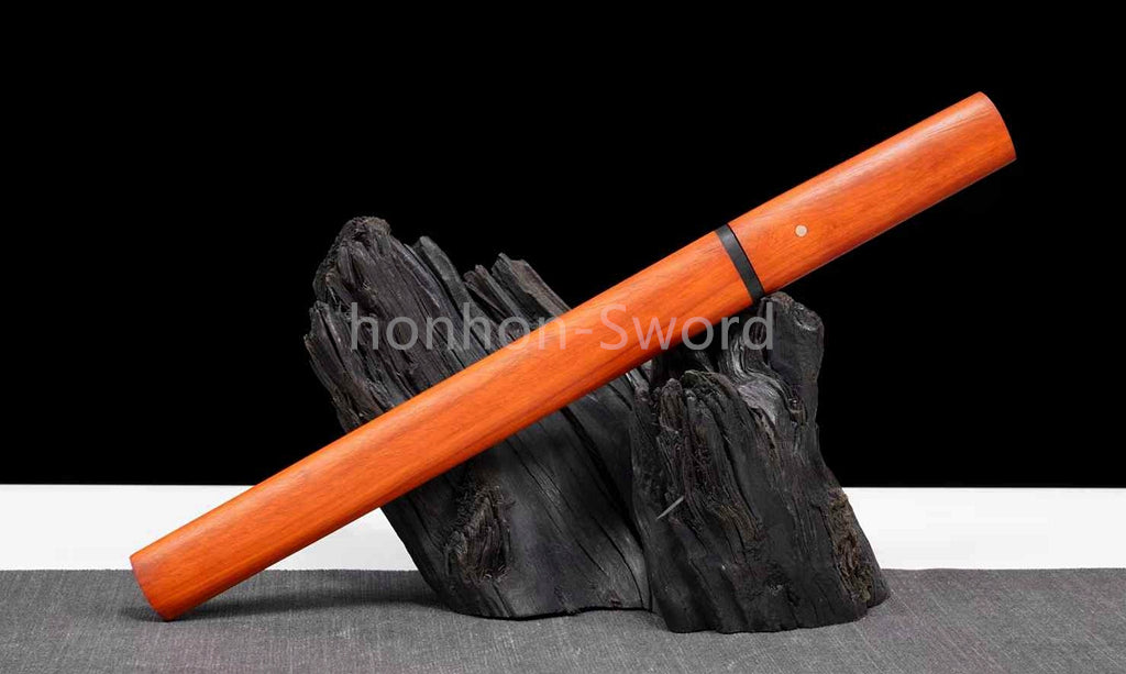 Épée de samouraï japonaise en acier plié noir, katana, lame tranchante faite à la main, noire 