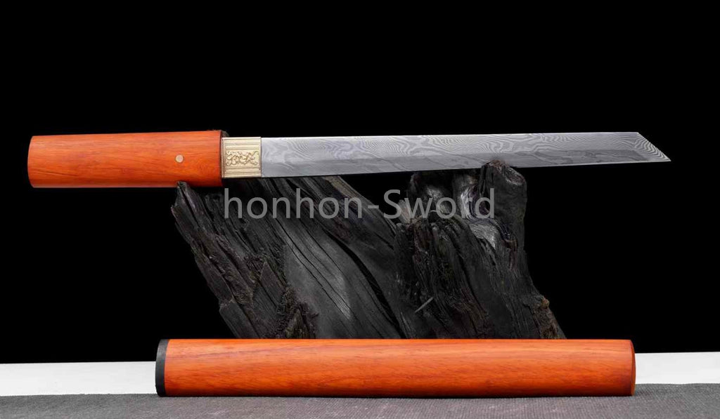 Épée de samouraï japonaise en acier plié noir, katana, lame tranchante faite à la main, noire 