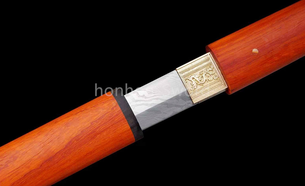 Épée de samouraï japonaise en acier plié noir, katana, lame tranchante faite à la main, noire 