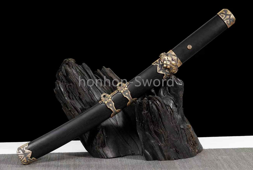 12" Damascus Folded Steel Japanese Tanto UNOKUBI-ZUKURI Samurai Sword Real Sharp