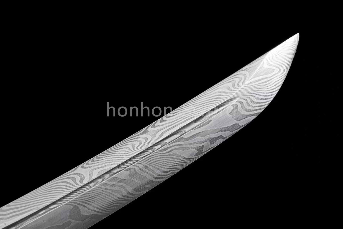 12" Damascus Folded Steel Japanese Tanto UNOKUBI-ZUKURI Samurai Sword Real Sharp