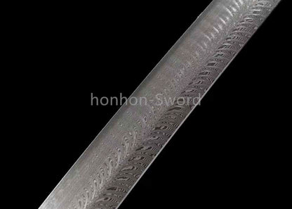 Épée de samouraï japonaise en acier plié noir, katana, lame tranchante faite à la main, noire 