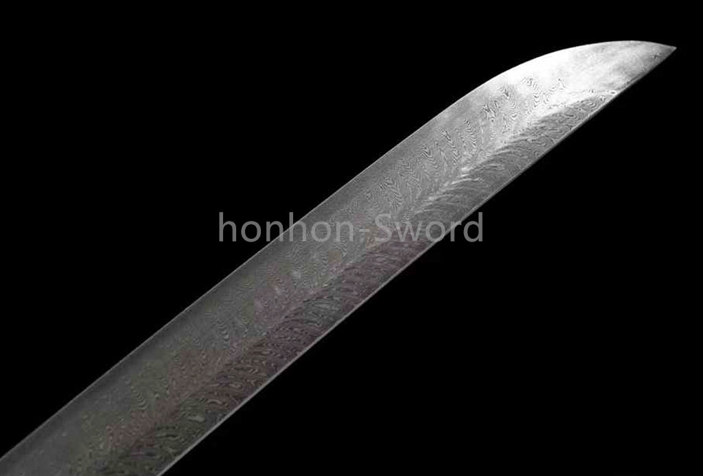 Épée de samouraï japonaise en acier plié noir, katana, lame tranchante faite à la main, noire 