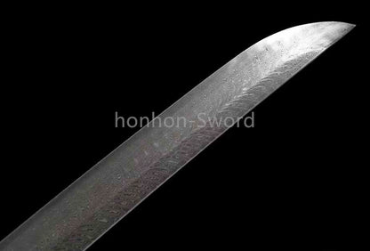 Épée de samouraï japonaise en acier plié noir, katana, lame tranchante faite à la main, noire 