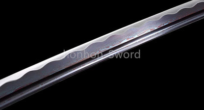 Épée de samouraï japonaise en acier plié noir, katana, lame tranchante faite à la main, noire 