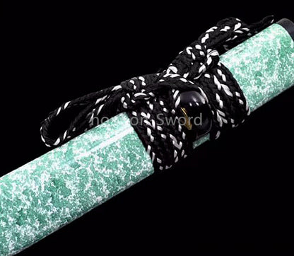 Épée de samouraï japonaise en acier plié noir, katana, lame tranchante faite à la main, noire 