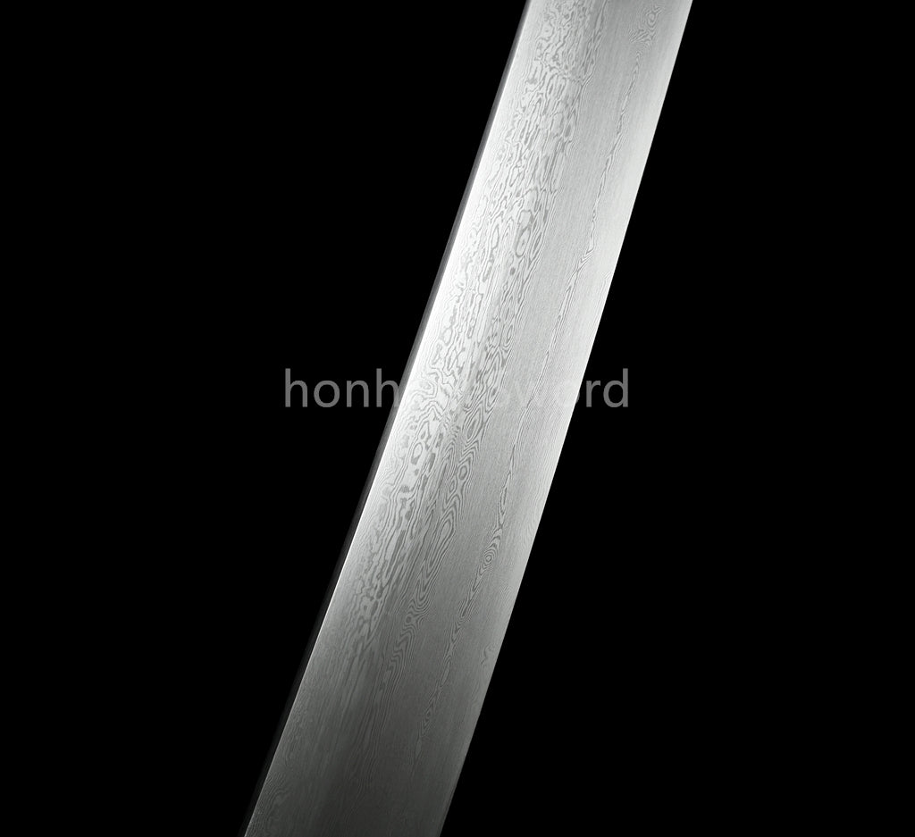 Épée de samouraï japonaise en acier plié noir, katana, lame tranchante faite à la main, noire 