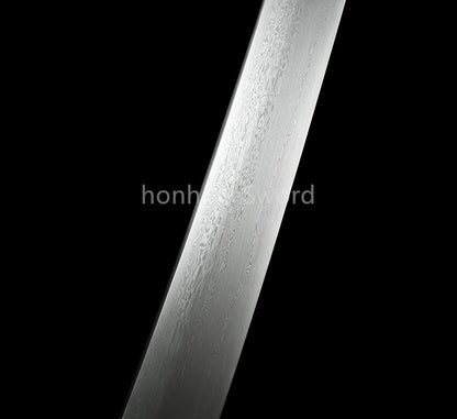 Épée de samouraï japonaise en acier plié noir, katana, lame tranchante faite à la main, noire 