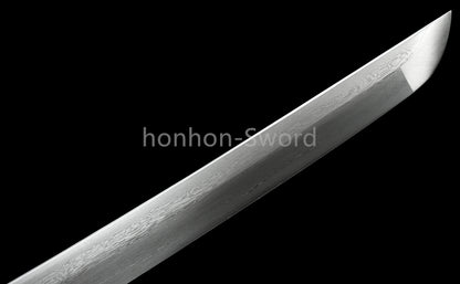 Épée de samouraï japonaise en acier plié noir, katana, lame tranchante faite à la main, noire 