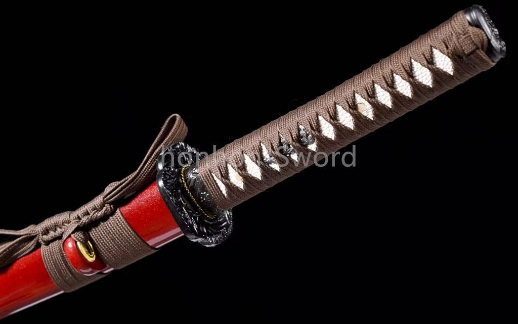 Damascus Folded Steel Japanese Wakizashi Samurai Sword Full Tang Sharp for Battle