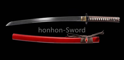 Damascus Folded Steel Japanese Wakizashi Samurai Sword Full Tang Sharp for Battle