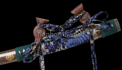 Épée de samouraï japonaise en acier plié noir, katana, lame tranchante faite à la main, noire 