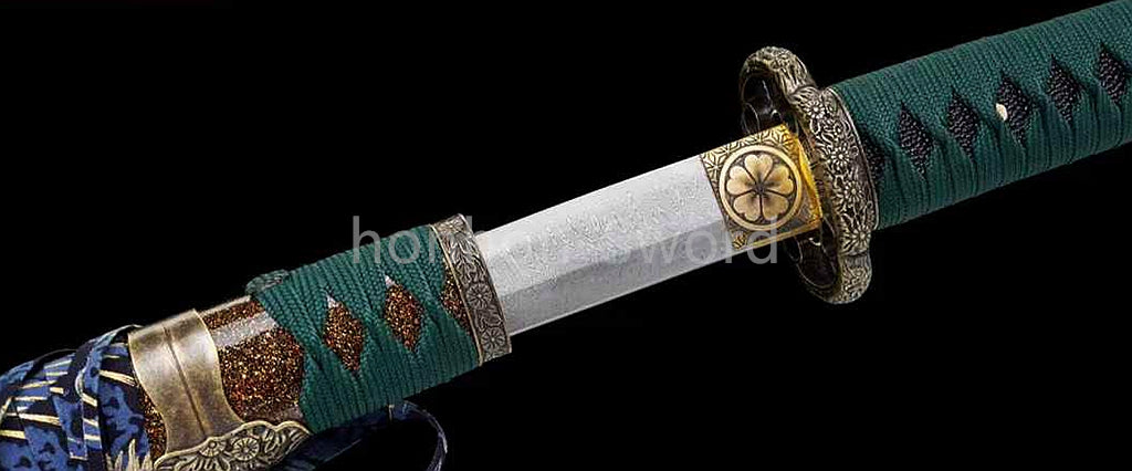 Épée de samouraï japonaise en acier plié noir, katana, lame tranchante faite à la main, noire 