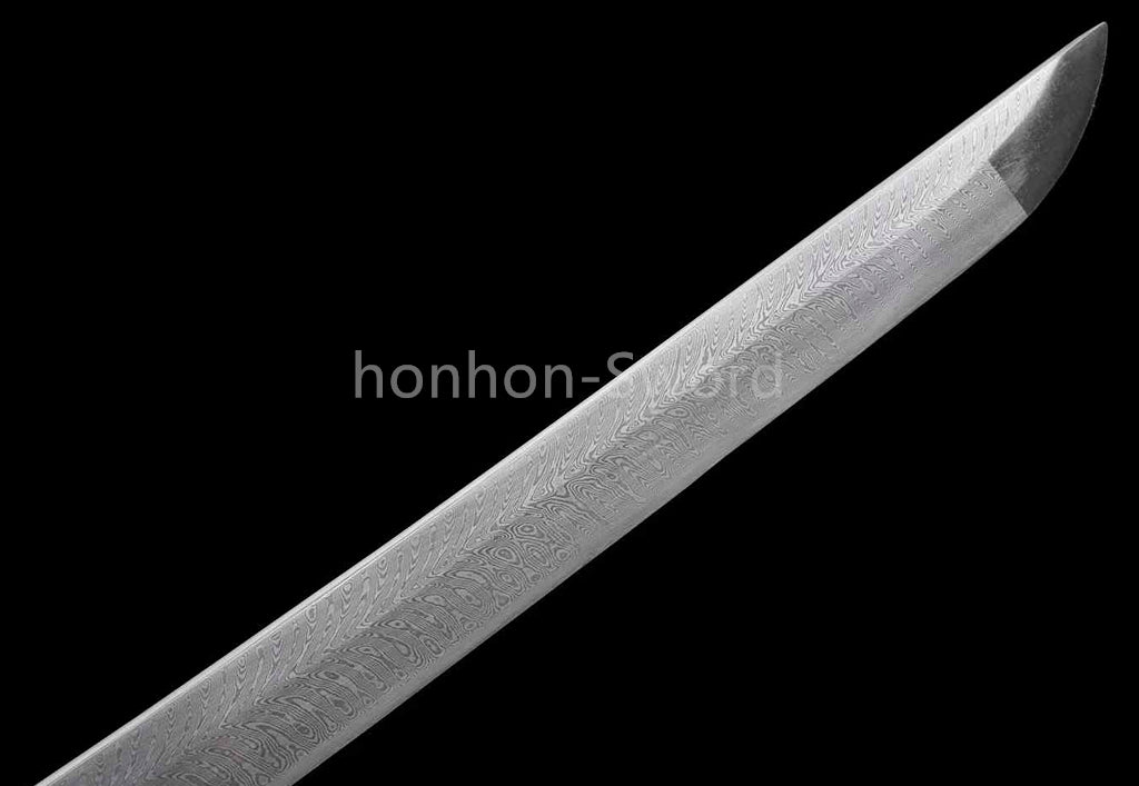 Épée de samouraï japonaise en acier plié noir, katana, lame tranchante faite à la main, noire 