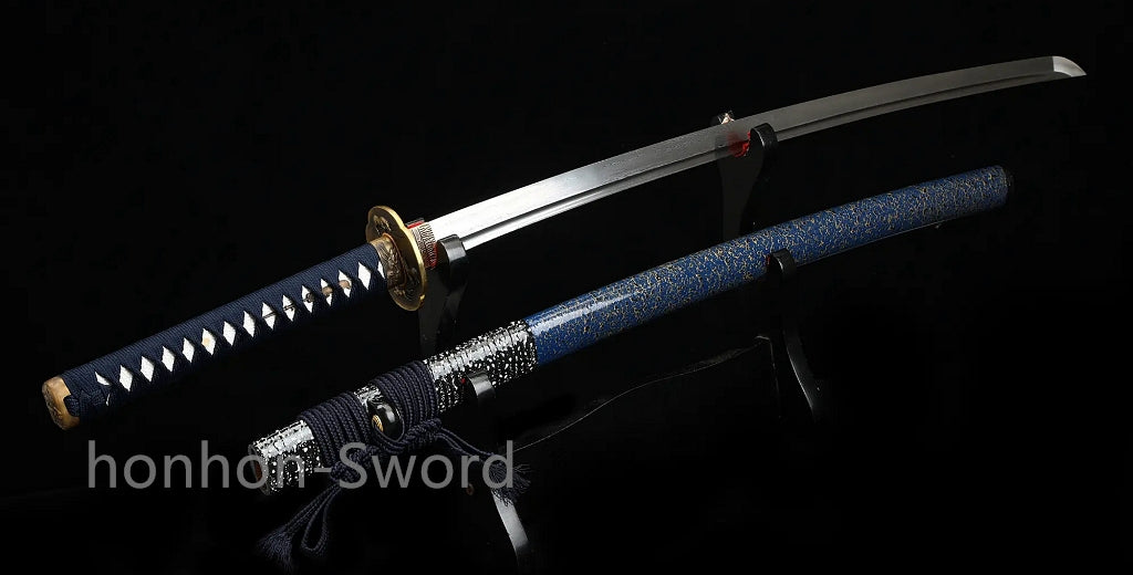 26inch Japanese Katana Folded Steel Samurai Brass Tsuba Full Tang Sword