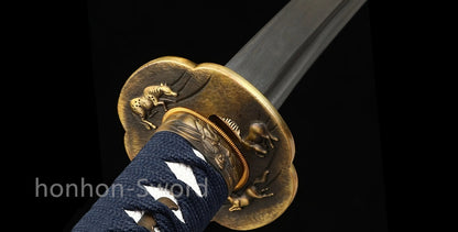 26inch Japanese Katana Folded Steel Samurai Brass Tsuba Full Tang Sword