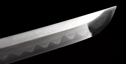 26inch Damascus Folded Steel Clay Tempered Japanese Katana Gilt-silver fittings Sword Full Tang Sharp