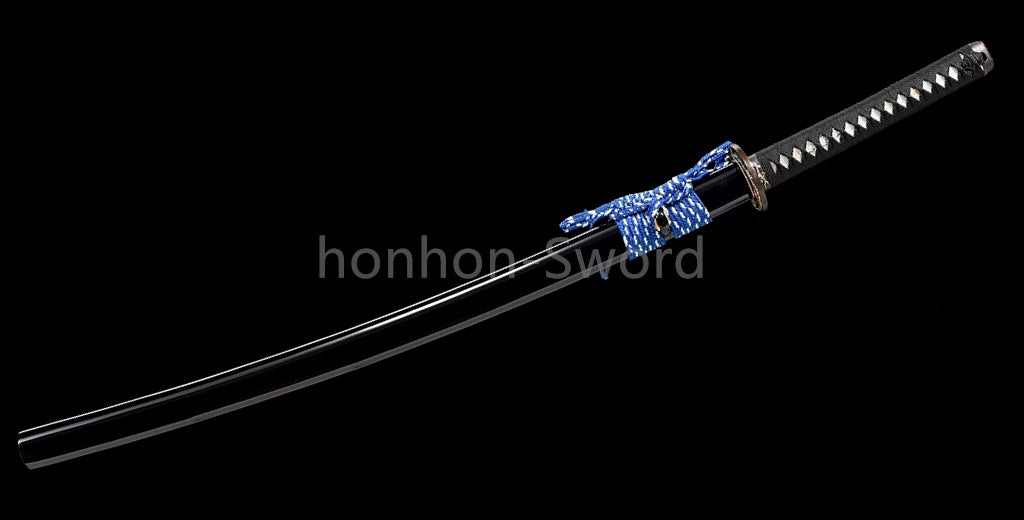 26inch Damascus Folded Steel Clay Tempered Japanese Katana Gilt-silver fittings Sword Full Tang Sharp