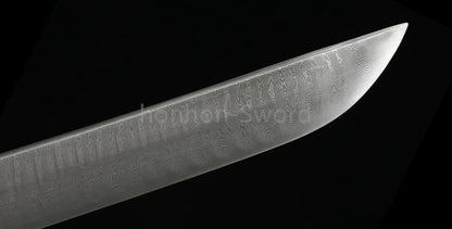 Épée de samouraï japonaise en acier plié noir, katana, lame tranchante faite à la main, noire 