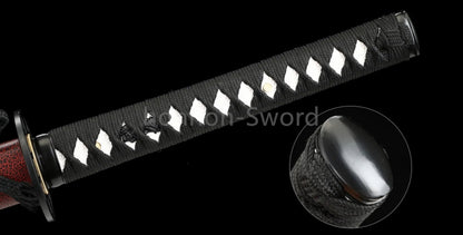 Épée de samouraï japonaise en acier plié noir, katana, lame tranchante faite à la main, noire 