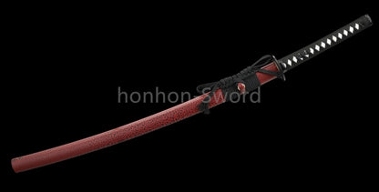 Épée de samouraï japonaise en acier plié noir, katana, lame tranchante faite à la main, noire 