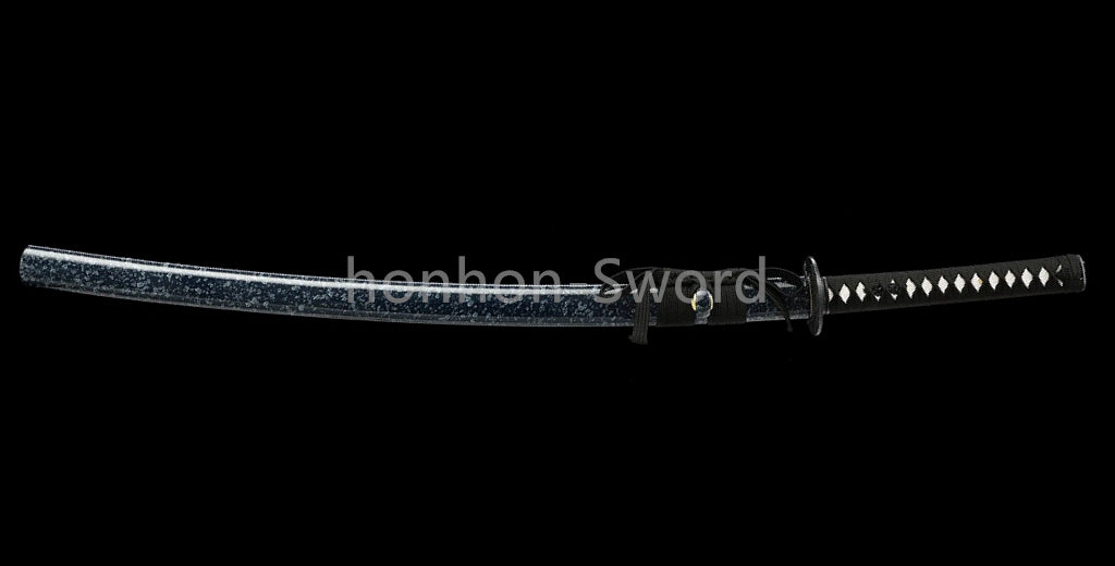 Katana à lame bleue en acier à haute teneur en carbone 1095, épée de samouraï japonais, épée complète noire 