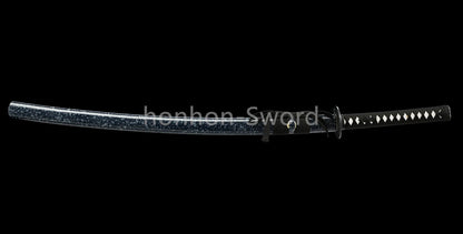 Katana à lame bleue en acier à haute teneur en carbone 1095, épée de samouraï japonais, épée complète noire 