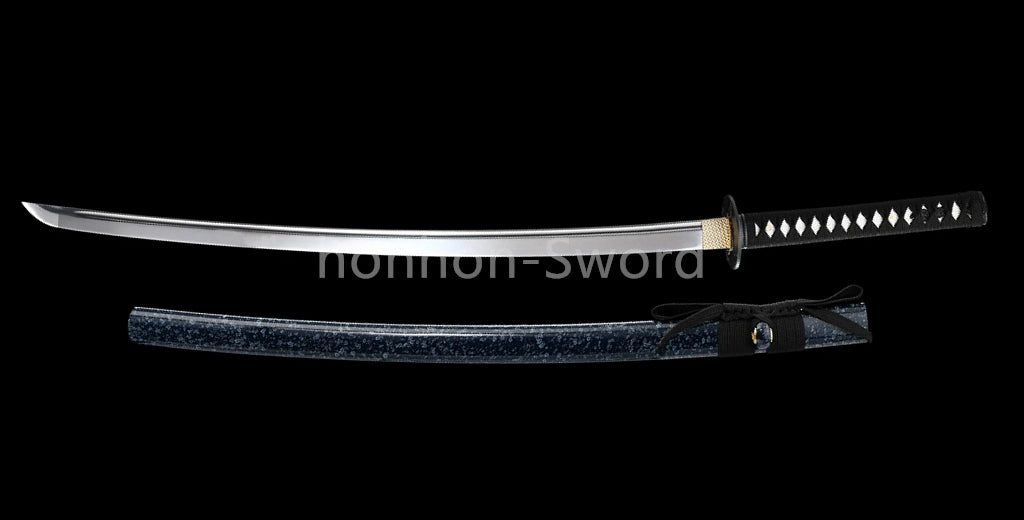 Katana à lame bleue en acier à haute teneur en carbone 1095, épée de samouraï japonais, épée complète noire 