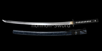 Katana à lame bleue en acier à haute teneur en carbone 1095, épée de samouraï japonais, épée complète noire 