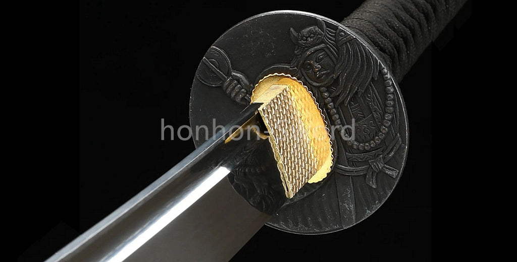 Katana à lame bleue en acier à haute teneur en carbone 1095, épée de samouraï japonais, épée complète noire 