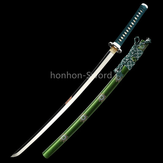 1095 Kohlenstoffstahl Katana Blaue Klinge Japanisches Samurai-Schwert Full Tang Schwarz 