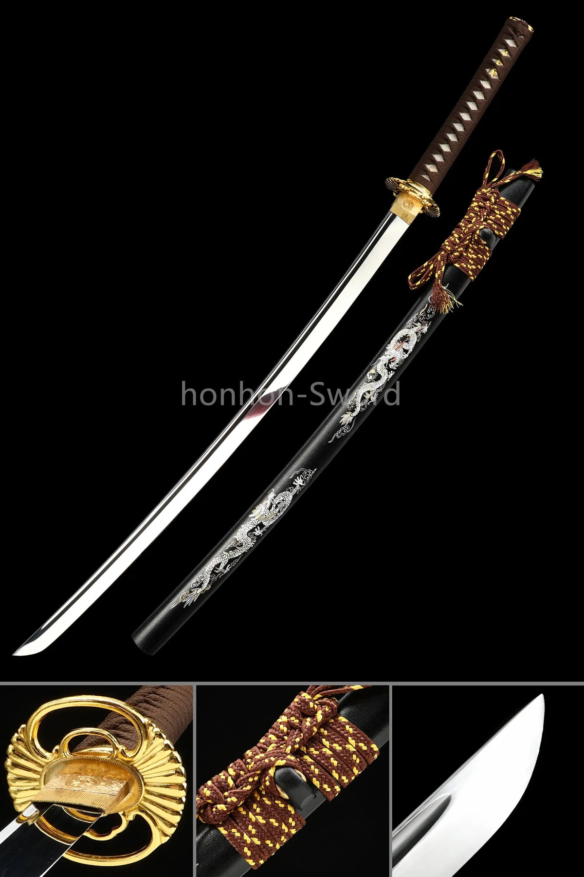 1095 High Carbon Steel 26inch Japanese Katana Samurai Sword Mirrorpolish Blade Alloy Tsuba Real For Battle