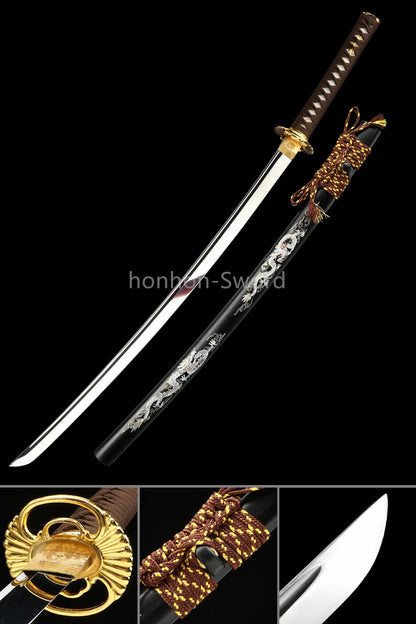 1095 High Carbon Steel 26inch Japanese Katana Samurai Sword Mirrorpolish Blade Alloy Tsuba Real For Battle