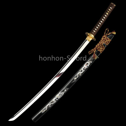 1095 High Carbon Steel 26inch Japanese Katana Samurai Sword Mirrorpolish Blade Alloy Tsuba Real For Battle
