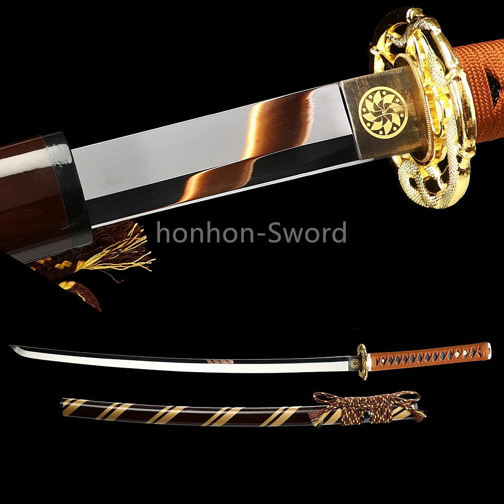 1095 High Carbon Steel 26inch Japanese Katana Samurai Sword Mirrorpolish Blade Alloy Tsuba Real Full Tang