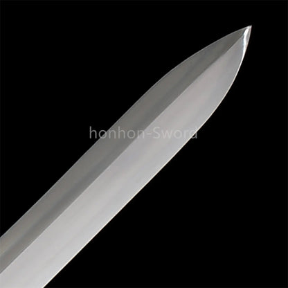 1095 Kohlenstoffstahl Katana Blaue Klinge Japanisches Samurai-Schwert Full Tang Schwarz 