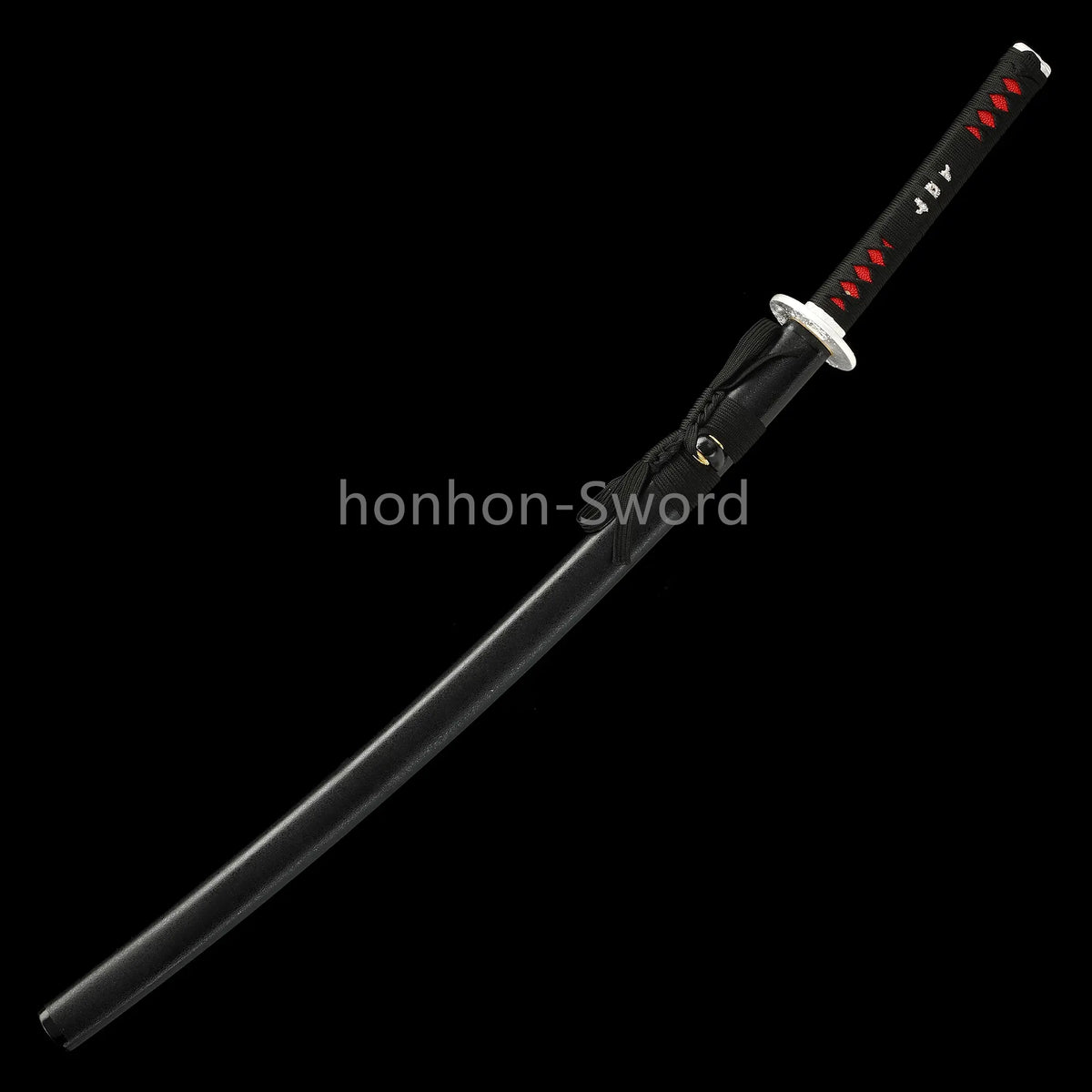 1095 Kohlenstoffstahl Katana Blaue Klinge Japanisches Samurai-Schwert Full Tang Schwarz 
