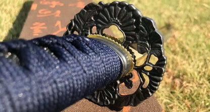 Katana à lame bleue en acier à haute teneur en carbone 1095, épée de samouraï japonais, épée complète noire 