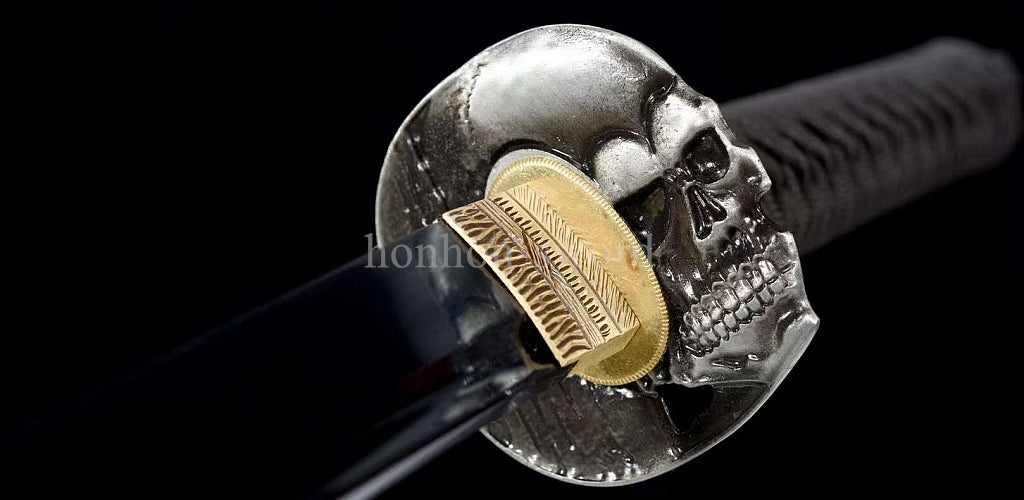 1095 Kohlenstoffstahl Katana Blaue Klinge Japanisches Samurai-Schwert Full Tang Schwarz 