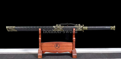 Katana à lame bleue en acier à haute teneur en carbone 1095, épée de samouraï japonais, épée complète noire 