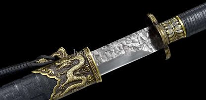 Katana à lame bleue en acier à haute teneur en carbone 1095, épée de samouraï japonais, épée complète noire 