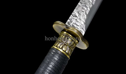 Katana à lame bleue en acier à haute teneur en carbone 1095, épée de samouraï japonais, épée complète noire 