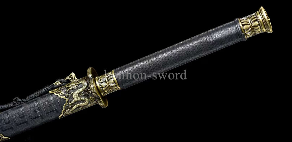 Katana à lame bleue en acier à haute teneur en carbone 1095, épée de samouraï japonais, épée complète noire 